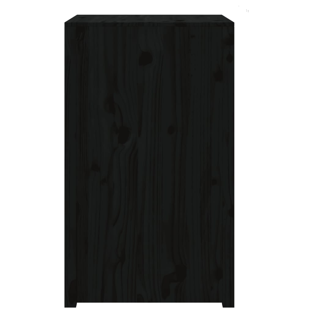 vidaXL Outdoor Kitchen Cabinet "MEPPEL" Black 55x55x92 cm Solid Wood Pine