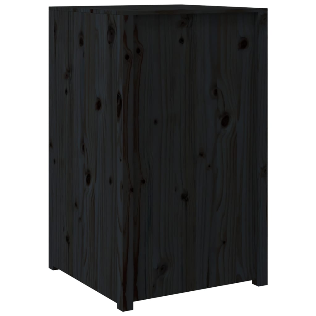 vidaXL Outdoor Kitchen Cabinet "MEPPEL" Black 55x55x92 cm Solid Wood Pine