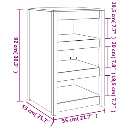 vidaXL Outdoor Kitchen Cabinet "MEPPEL" 55x55x92 cm Solid Wood Douglas