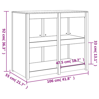 vidaXL Outdoor Kitchen Cabinet "MEPPEL" 106x55x92 cm Solid Wood Pine