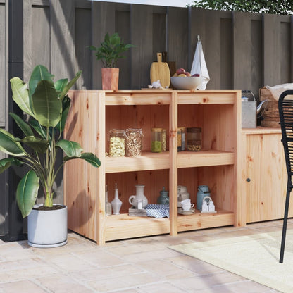 vidaXL Outdoor Kitchen Cabinet "MEPPEL" 106x55x92 cm Solid Wood Pine