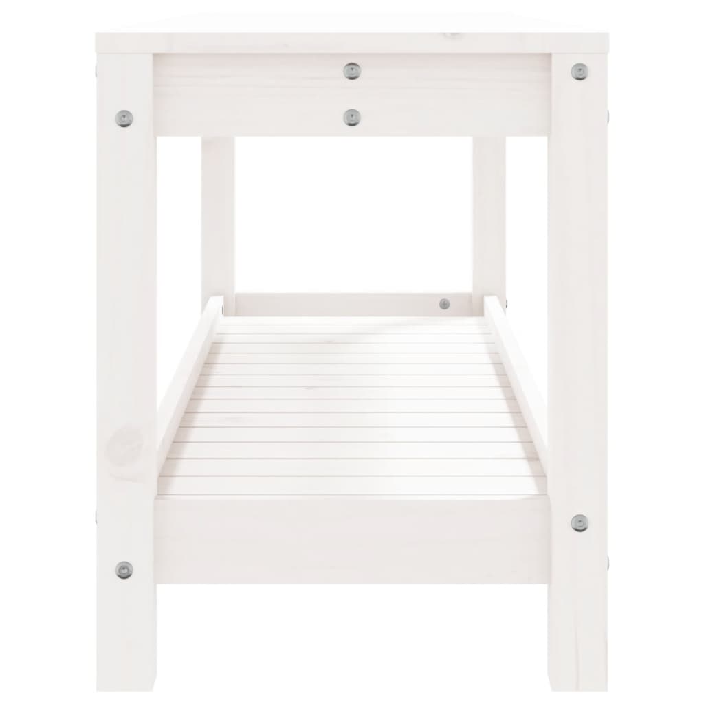 vidaXL Garden Bench White 108x35x45 cm Solid Wood Pine