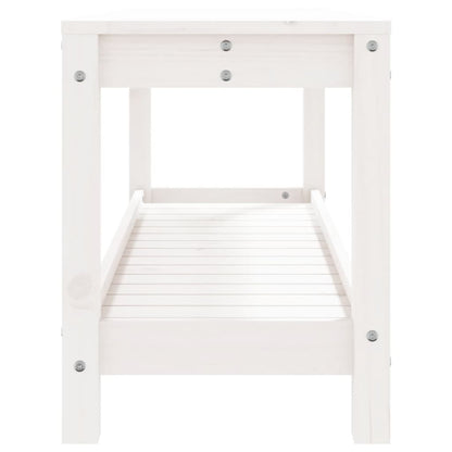 vidaXL Garden Bench White 108x35x45 cm Solid Wood Pine