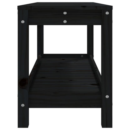vidaXL Garden Bench Black 108x35x45 cm Solid Wood Pine