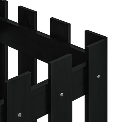 vidaXL Garden Planter with Fence Design Black 40x40x40 cm Solid Wood Pine