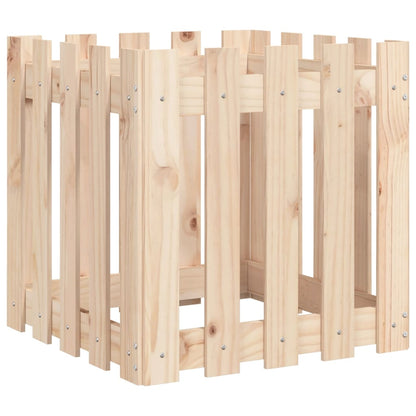vidaXL Garden Planter with Fence Design 50x50x50 cm Solid Wood Pine