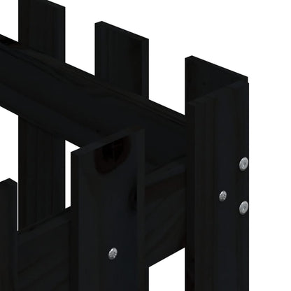 vidaXL Garden Planter with Fence Design Black 60x60x60 cm Solid Wood Pine