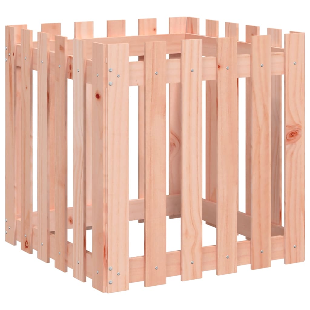 vidaXL Garden Planter with Fence Design 60x60x60 cm Solid Wood Douglas