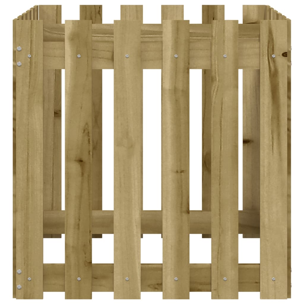 vidaXL Garden Planter with Fence Design 60x60x60 cm Impregnated Wood Pine
