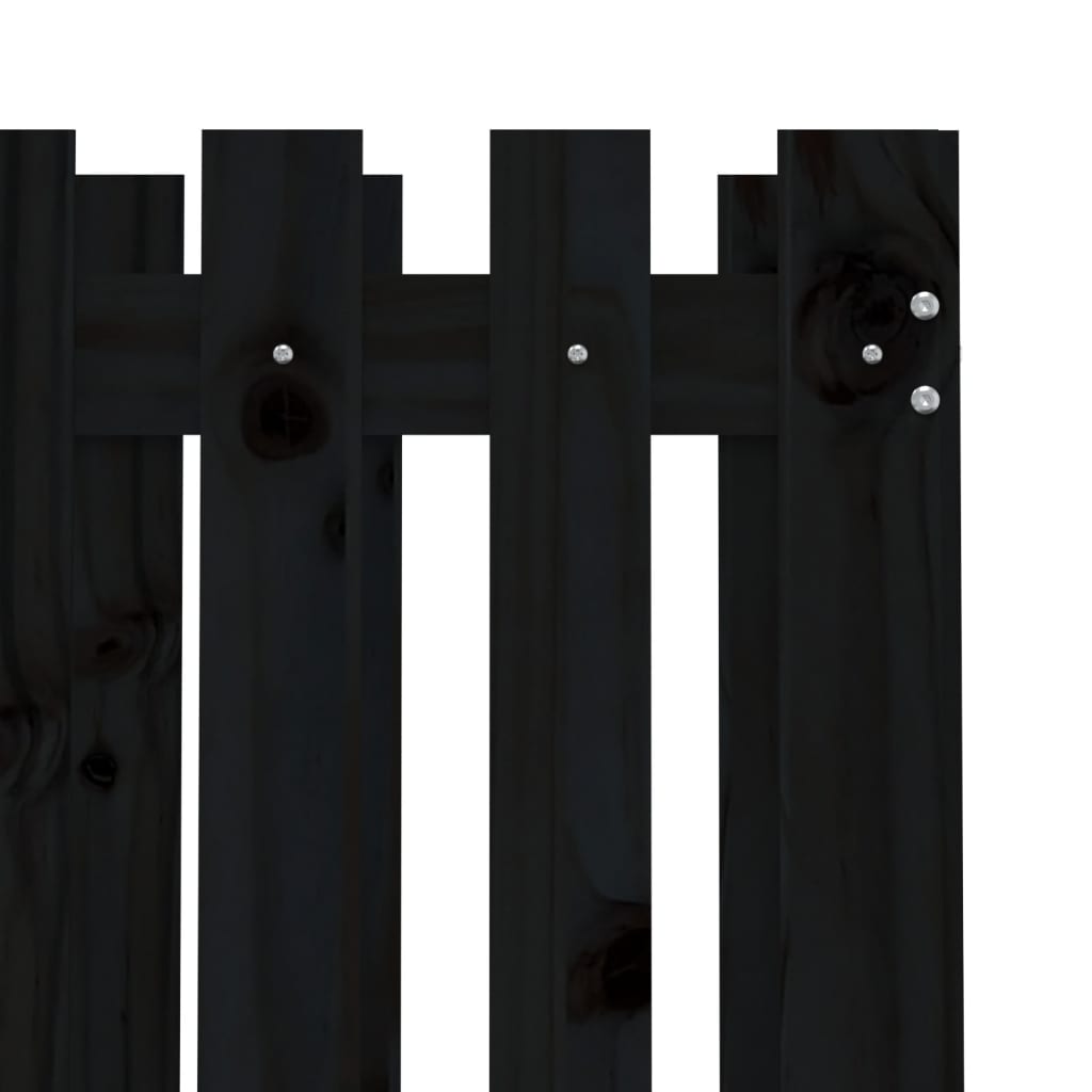 vidaXL Garden Planter with Fence Design Black 70x70x70 cm Solid Wood Pine