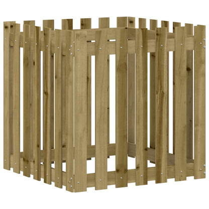 vidaXL Garden Planter with Fence Design 70x70x70 cm Impregnated Wood Pine