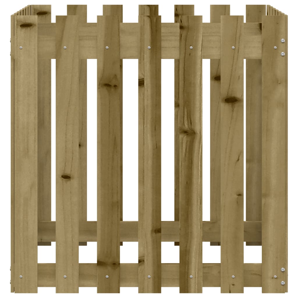 vidaXL Garden Planter with Fence Design 70x70x70 cm Impregnated Wood Pine