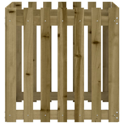 vidaXL Garden Planter with Fence Design 70x70x70 cm Impregnated Wood Pine