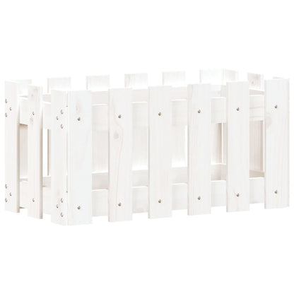 vidaXL Garden Planter with Fence Design White 60x30x30 cm Solid Wood Pine