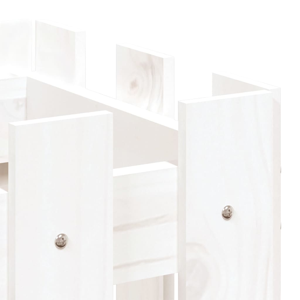 vidaXL Garden Planter with Fence Design White 60x30x30 cm Solid Wood Pine