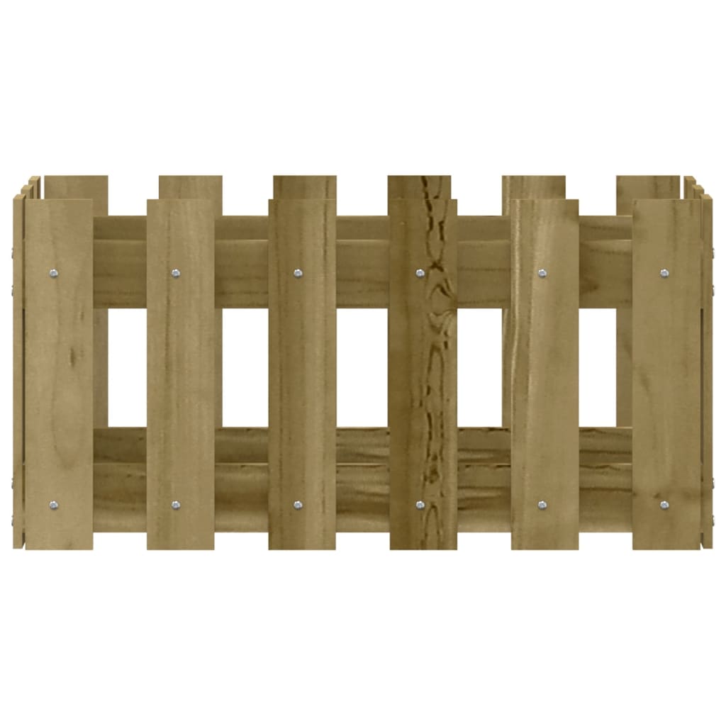 vidaXL Garden Planter with Fence Design 60x30x30 cm Impregnated Wood Pine