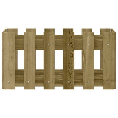 vidaXL Garden Planter with Fence Design 60x30x30 cm Impregnated Wood Pine