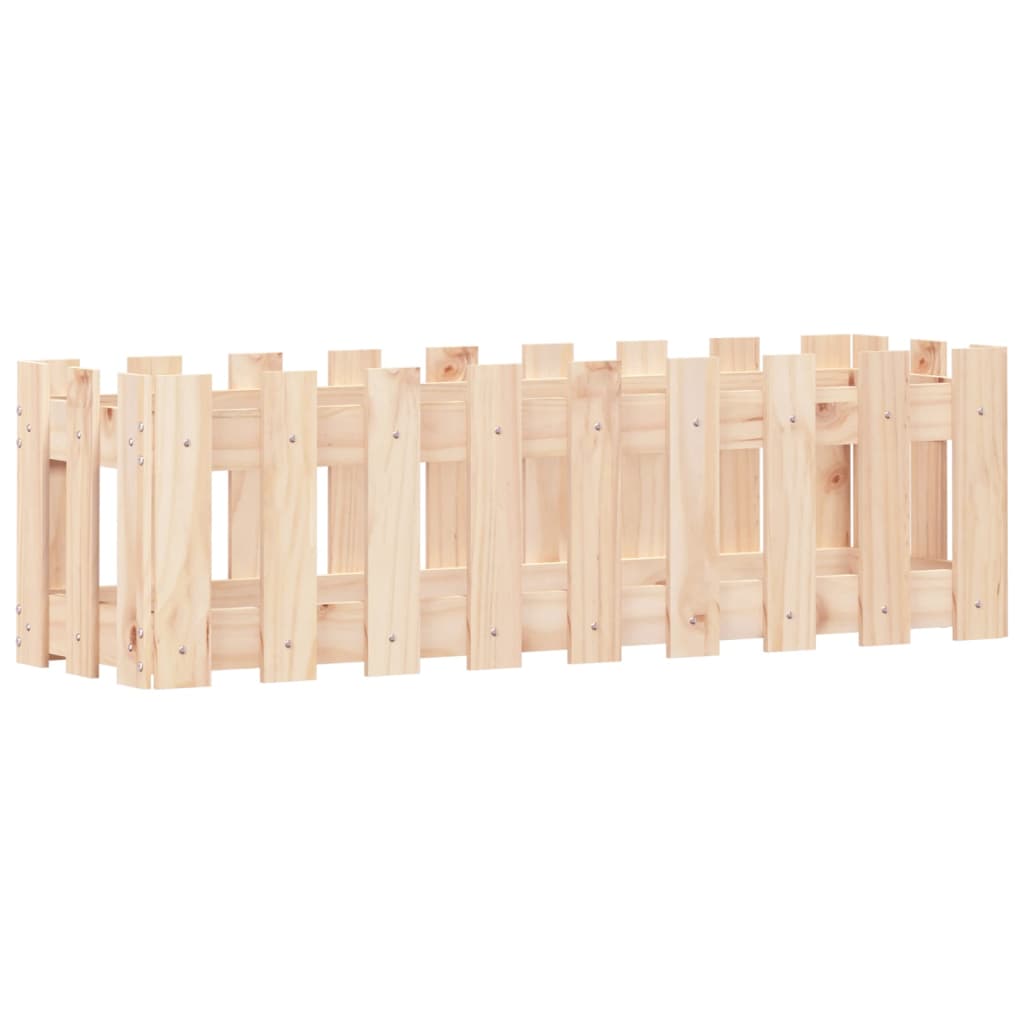 vidaXL Garden Raised Bed with Fence Design 100x30x30 cm Solid Wood Pine
