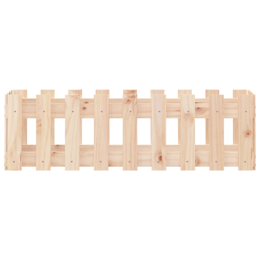 vidaXL Garden Raised Bed with Fence Design 100x30x30 cm Solid Wood Pine