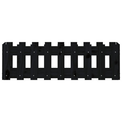 vidaXL Garden Raised Bed with Fence Design Black 100x30x30 cm Solid Wood Pine