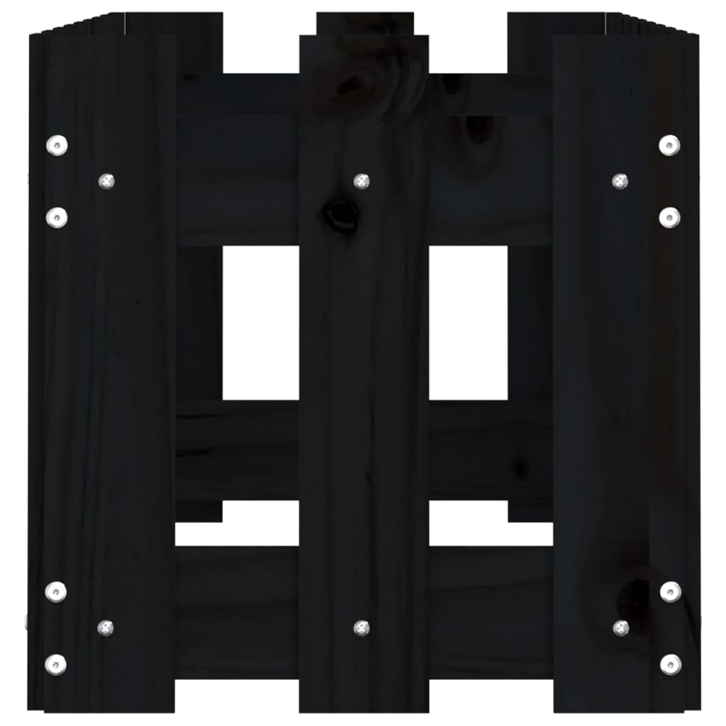 vidaXL Garden Raised Bed with Fence Design Black 100x30x30 cm Solid Wood Pine