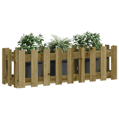 vidaXL Garden Raised Bed with Fence Design 100x30x30 cm Impregnated Wood Pine