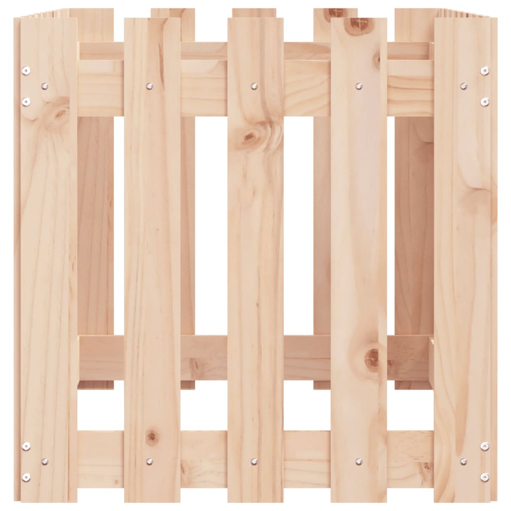 vidaXL Garden Raised Bed with Fence Design 100x50x50 cm Solid Wood Pine