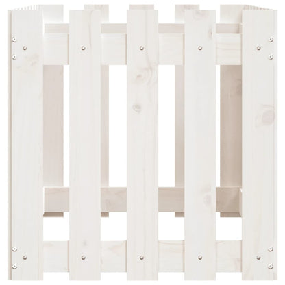 vidaXL Garden Raised Bed with Fence Design White 100x50x50 cm Solid Wood Pine