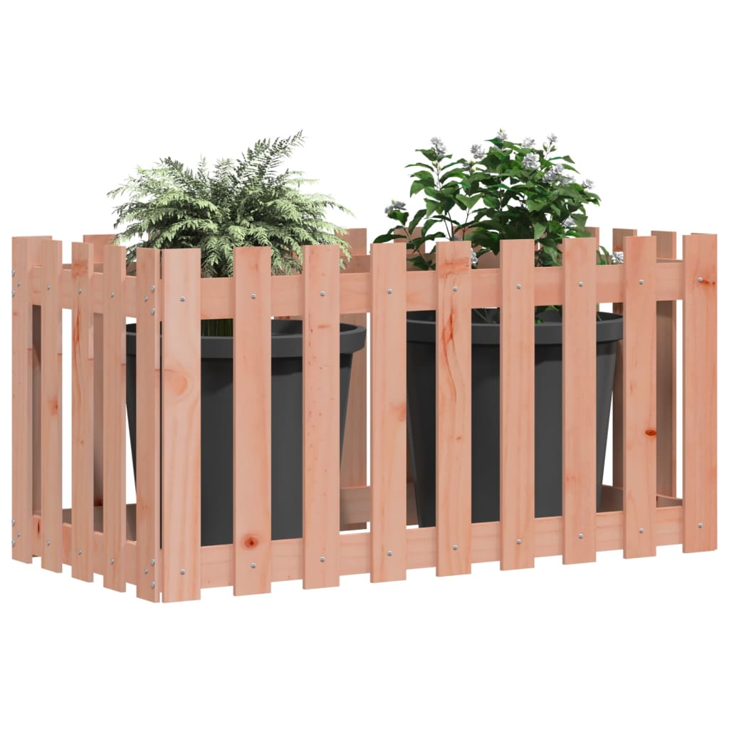 vidaXL Garden Raised Bed with Fence Design 100x50x50 cm Solid Wood Douglas