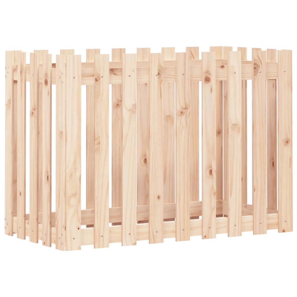 vidaXL Garden Raised Bed with Fence Design 100x50x70 cm Solid Wood Pine