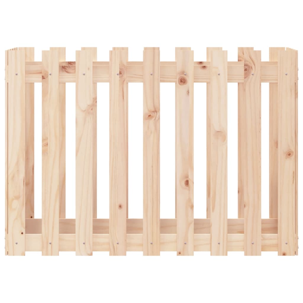 vidaXL Garden Raised Bed with Fence Design 100x50x70 cm Solid Wood Pine