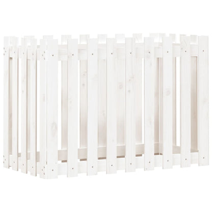 vidaXL Garden Raised Bed with Fence Design White 100x50x70 cm Solid Wood Pine