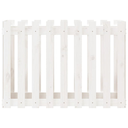 vidaXL Garden Raised Bed with Fence Design White 100x50x70 cm Solid Wood Pine