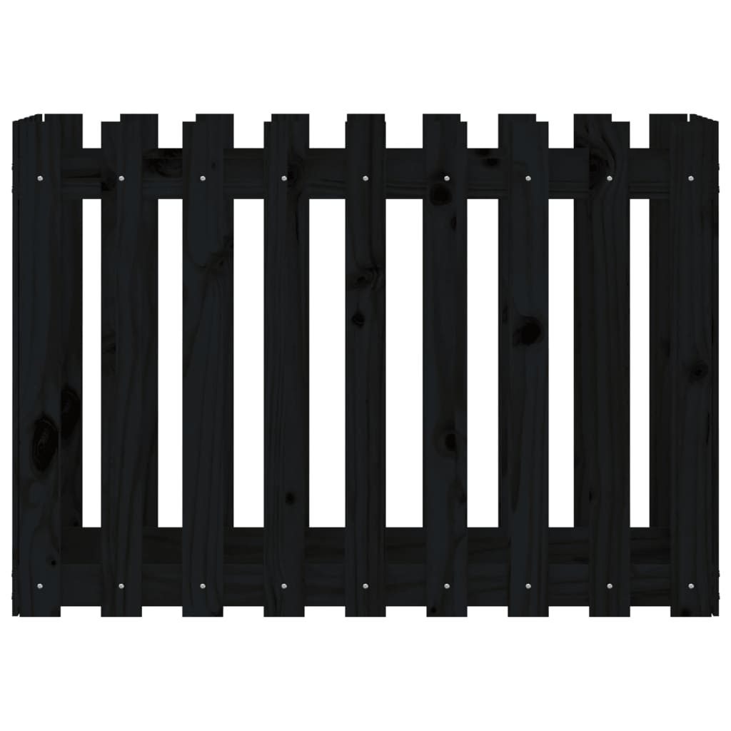 vidaXL Garden Raised Bed with Fence Design Black 100x50x70 cm Solid Wood Pine