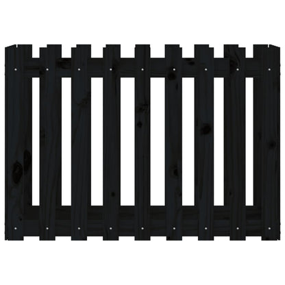 vidaXL Garden Raised Bed with Fence Design Black 100x50x70 cm Solid Wood Pine
