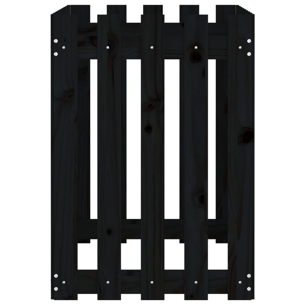 vidaXL Garden Raised Bed with Fence Design Black 100x50x70 cm Solid Wood Pine