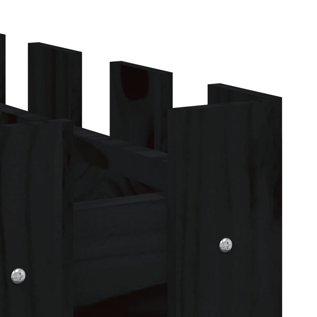 vidaXL Garden Raised Bed with Fence Design Black 100x50x70 cm Solid Wood Pine