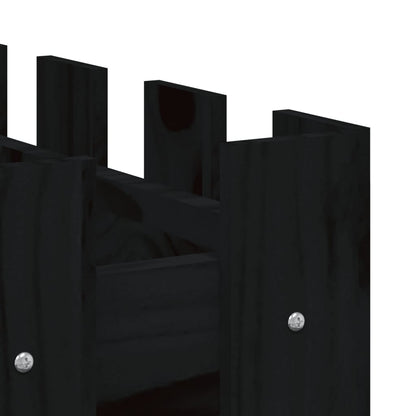 vidaXL Garden Raised Bed with Fence Design Black 100x50x70 cm Solid Wood Pine