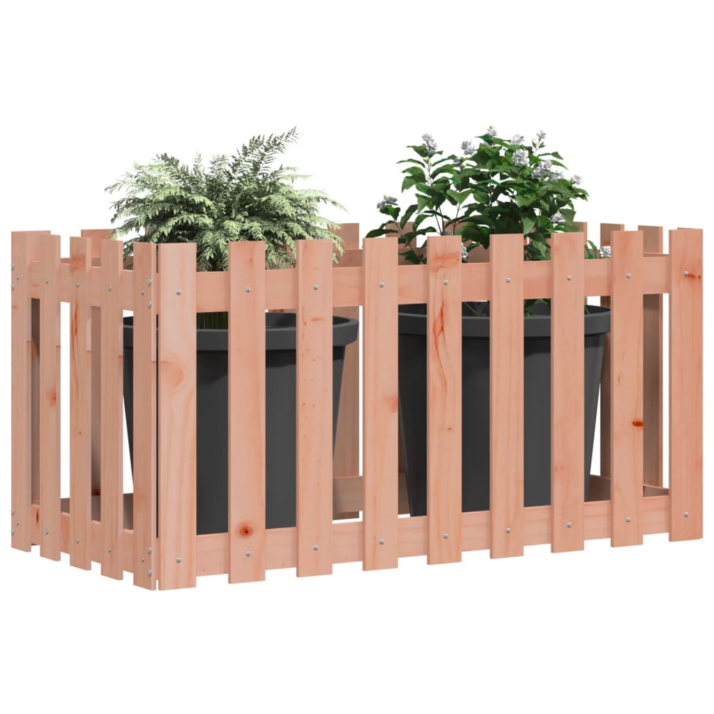 vidaXL Garden Raised Bed with Fence Design 100x50x70 cm Solid Wood Douglas