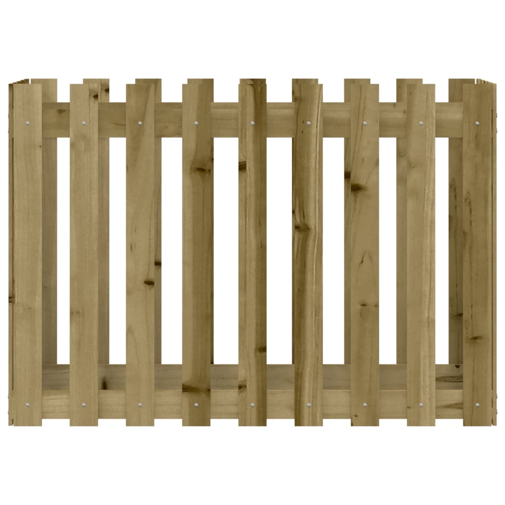 vidaXL Garden Raised Bed with Fence Design 100x50x70 cm Impregnated Wood Pine