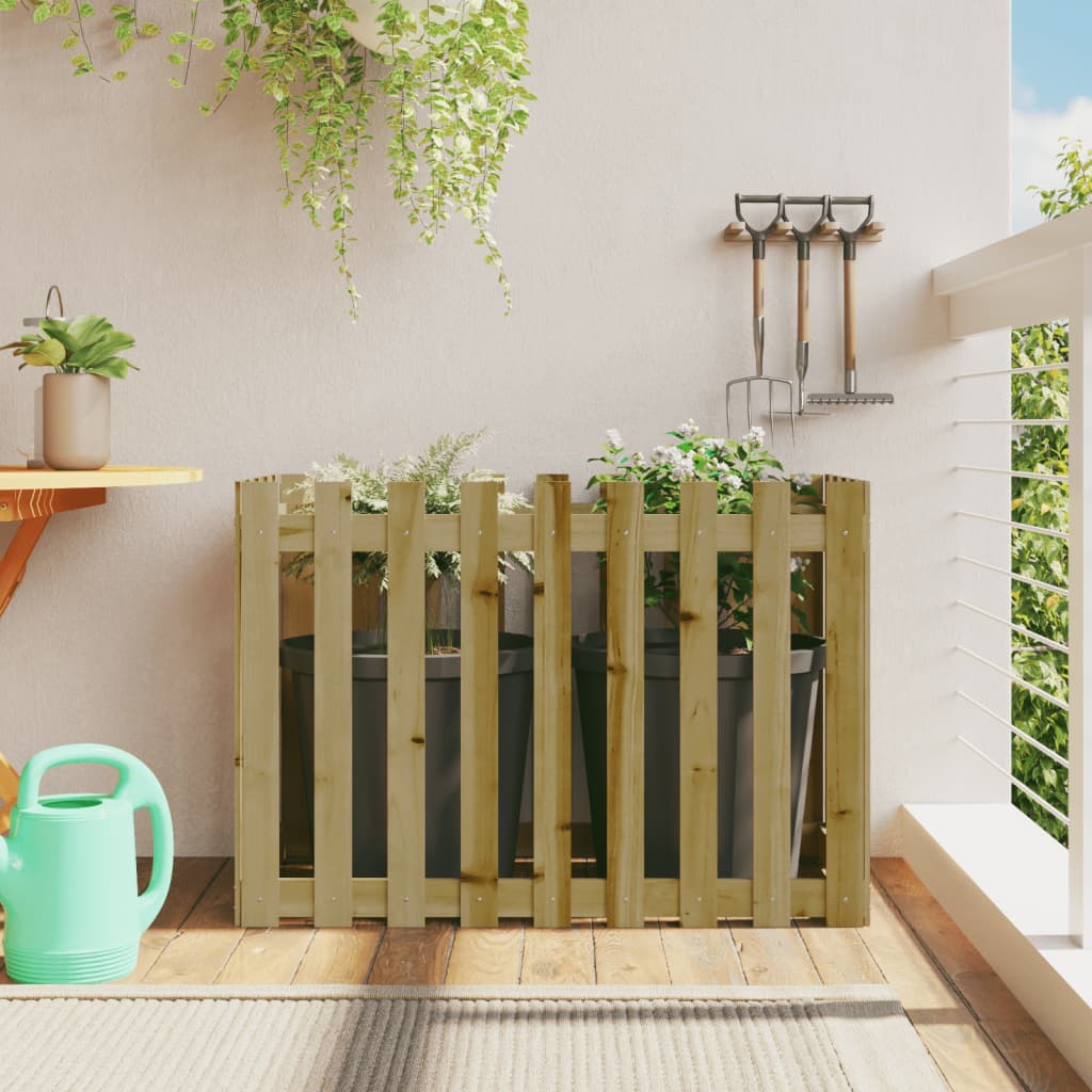 vidaXL Garden Raised Bed with Fence Design 100x50x70 cm Impregnated Wood Pine