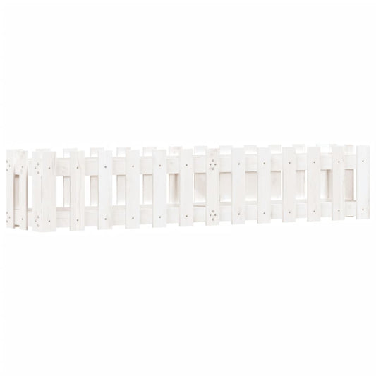 vidaXL Garden Raised Bed with Fence Design White 150x30x30 cm Solid Wood Pine