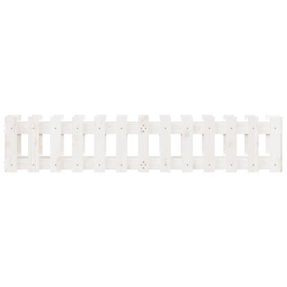 vidaXL Garden Raised Bed with Fence Design White 150x30x30 cm Solid Wood Pine