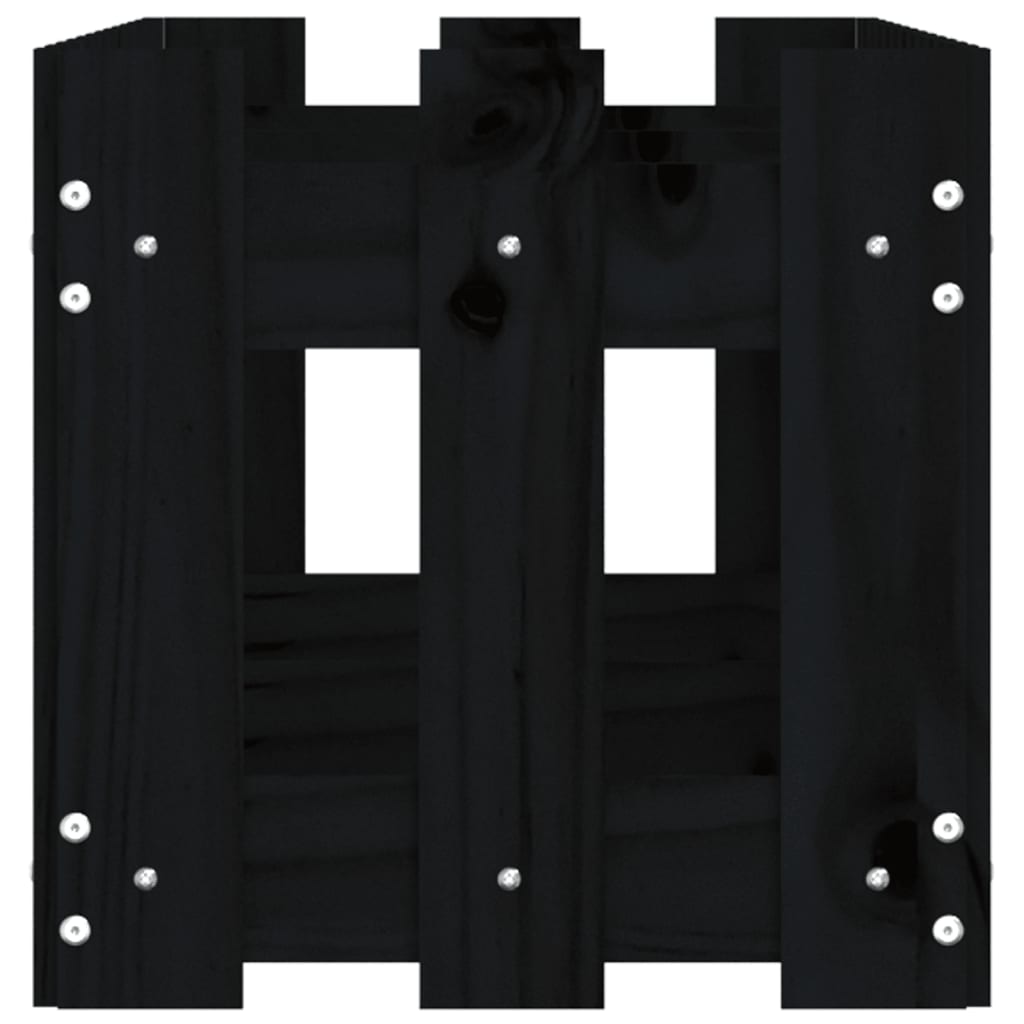 vidaXL Garden Raised Bed with Fence Design Black 150x30x30 cm Solid Wood Pine