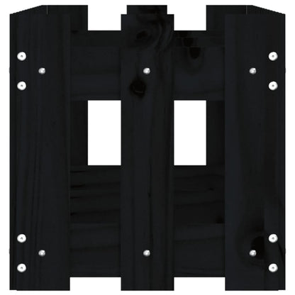 vidaXL Garden Raised Bed with Fence Design Black 150x30x30 cm Solid Wood Pine