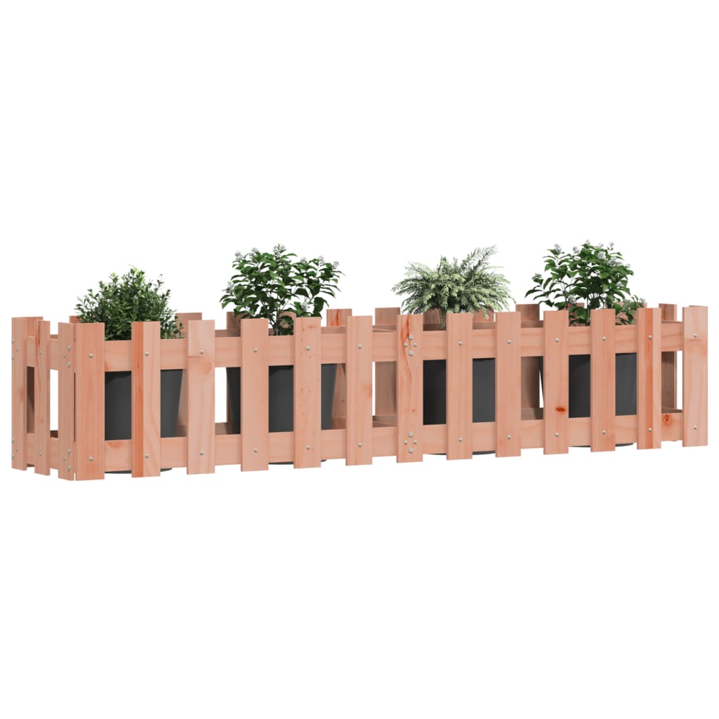 vidaXL Garden Raised Bed with Fence Design 150x30x30 cm Solid Wood Douglas
