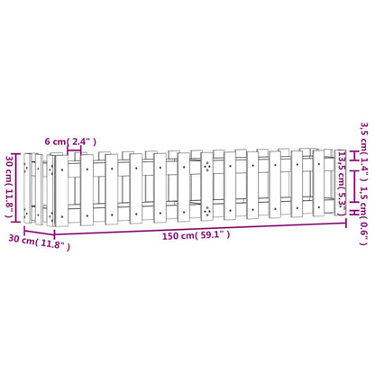 vidaXL Garden Raised Bed with Fence Design 150x30x30 cm Impregnated Wood Pine