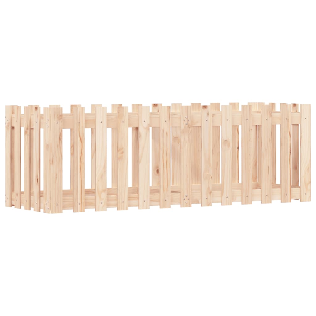 vidaXL Garden Raised Bed with Fence Design 150x50x50 cm Solid Wood Pine