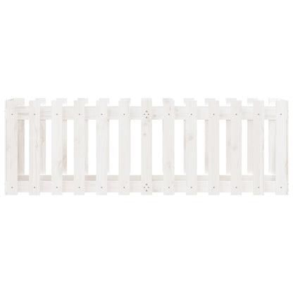 vidaXL Garden Raised Bed with Fence Design White 150x50x50 cm Solid Wood Pine