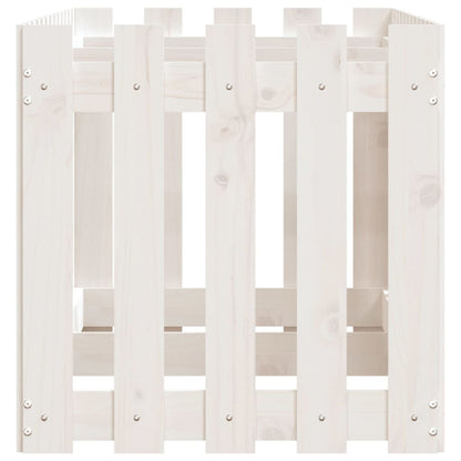 vidaXL Garden Raised Bed with Fence Design White 150x50x50 cm Solid Wood Pine